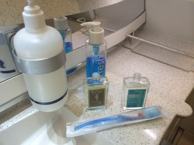 Some of the refreshing options in the bathroom. I just stuck to soap and the toothbrush. 