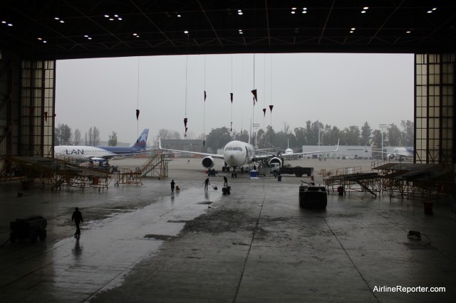 Boeing 767s get winglets installed. 