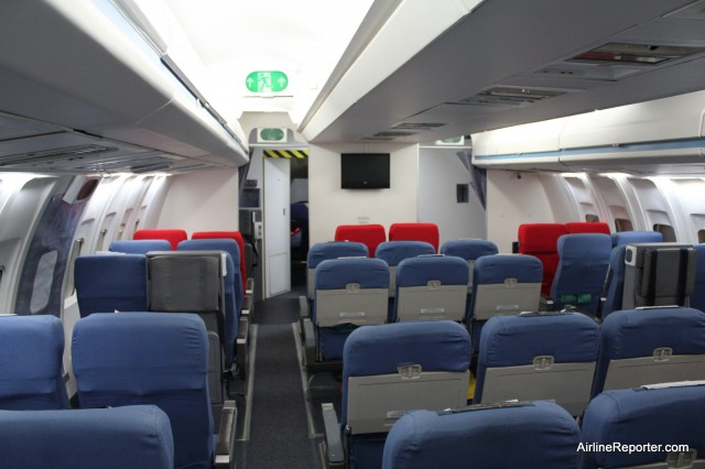 Boeing 767 interior mock up for safety training.