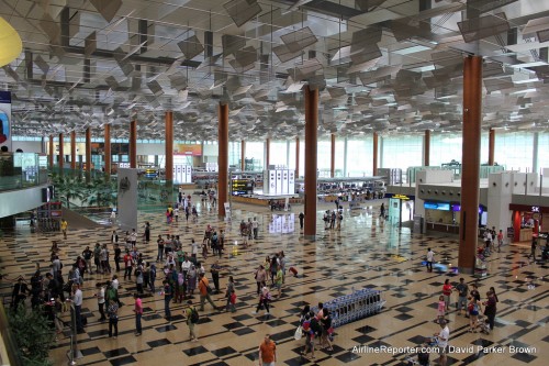 The new Changi terminal is open and festive.