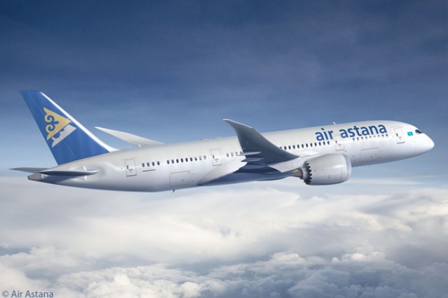 The Air Astana livery on a Boeing 787-8. Image: Air Astana