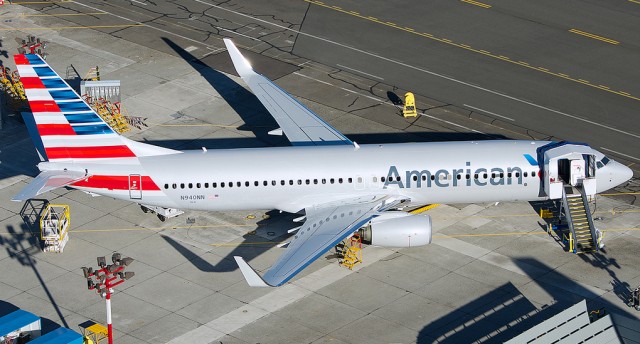 CLICK FOR LARGER: A brand new American Airlines Boeing 737-800 sitting at Boeing Field (BFI). Taken 11/21/13 by Bernie Leighton.
