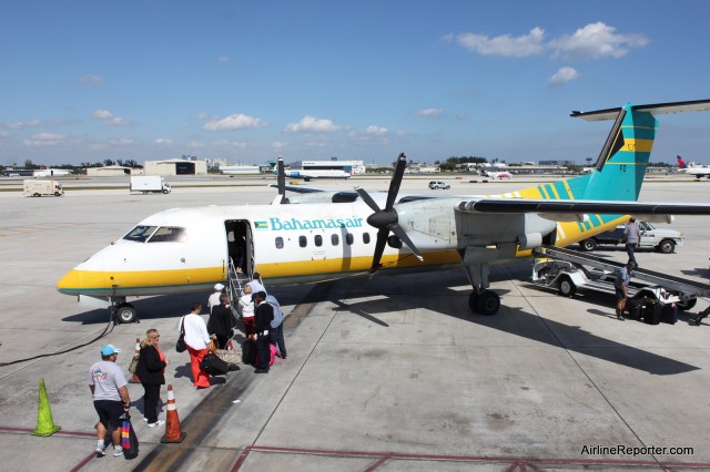 Bahamasair Dash 8 300 at Fort Lauderdale. 