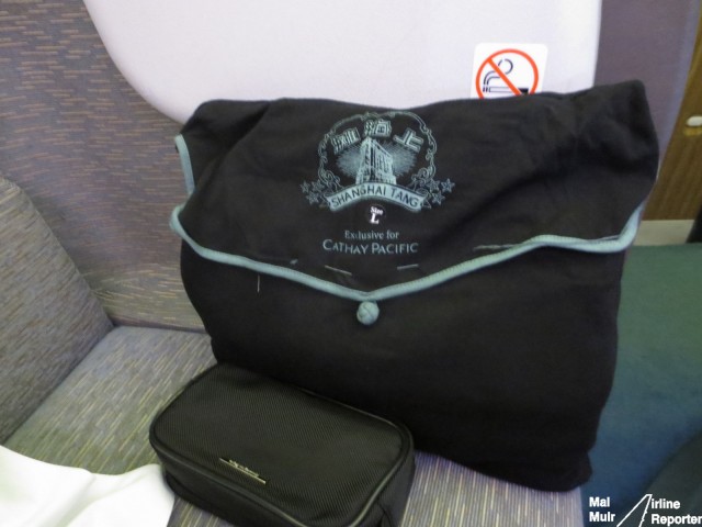 A Pair of Shanghai Tang pajamas that were awaiting me on my Cathay First Class flight - Photo: Mal Muir | AirlineReporter.com