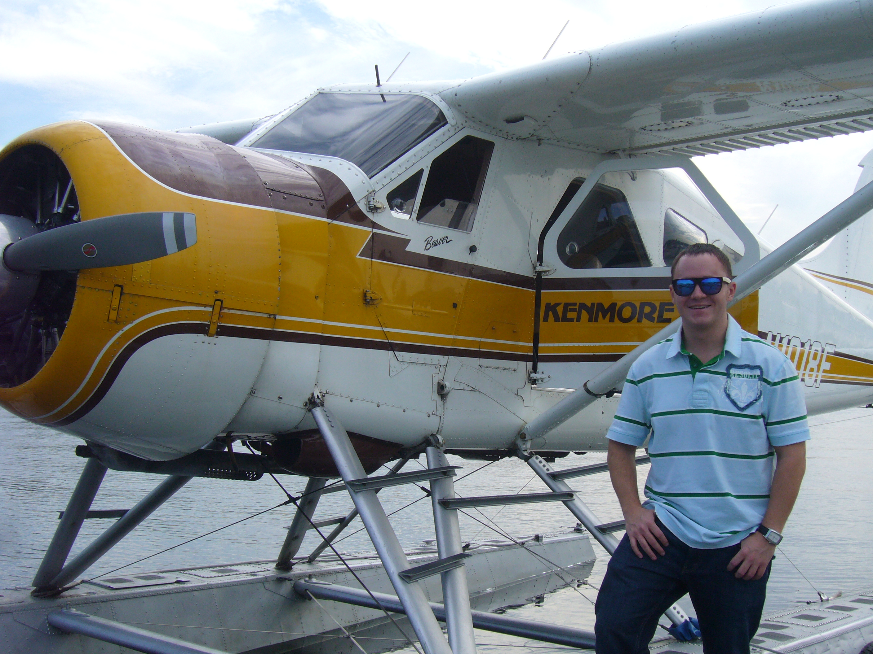 AirlineReporter.com correspondant Colin Cook prepares for his Kenmore Air seaplane ride. Image by Colin Cook.