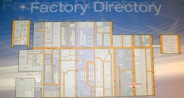 A map and diagram of the Boeing Everett Factory. Image: Airchive.com