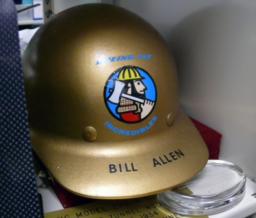 Boeing"s Bill T. Allen"s actual construction hat from the Everett site bearing the words ”The Incredibles". Image: Chris Sloan / Airchive.com