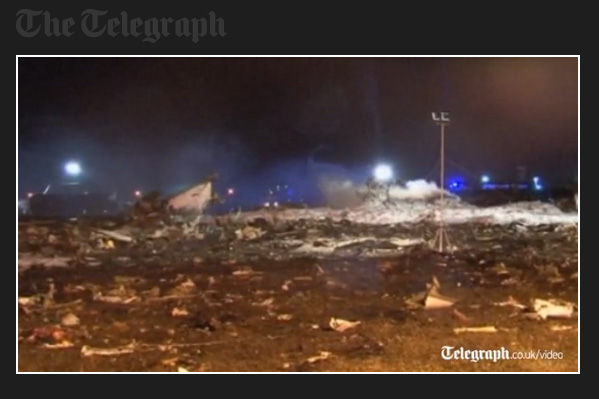 Screen shot of a video taken at the crash scene. Click to via video on Telegraph.co.uk
