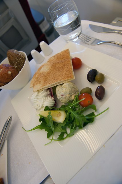 A selection of cold Arabic Mezze. Photo by Bernie Leighton | AirlineReporter.com