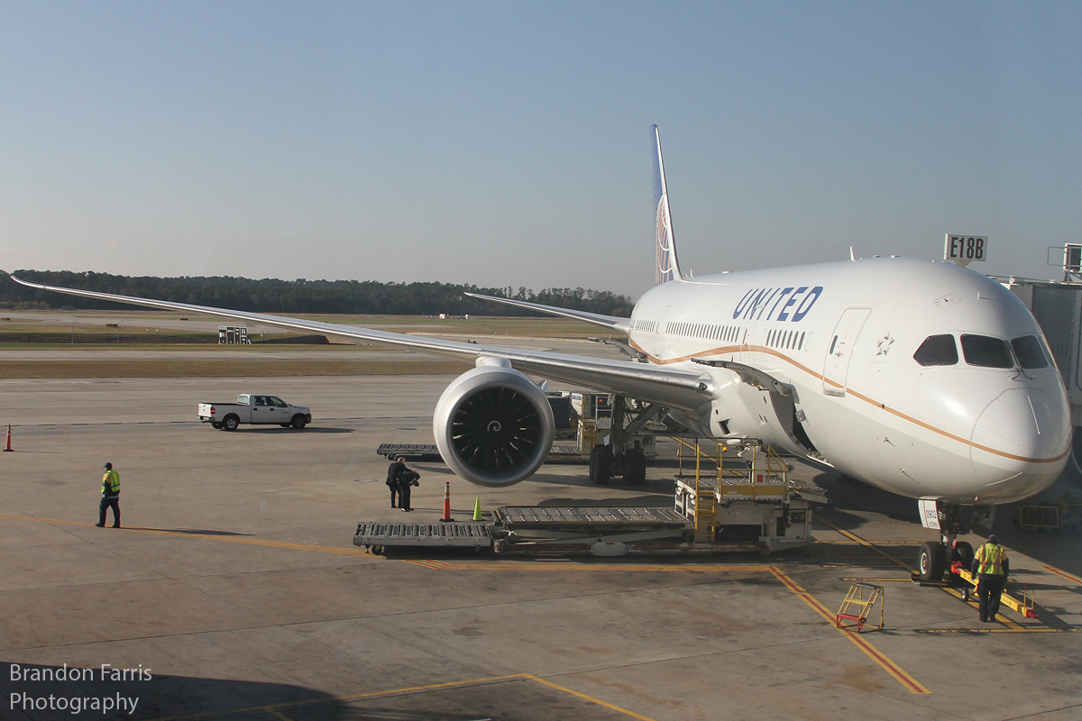 United's Boeing 787 Dreamliner in Houston. Photo: Brandon Farris