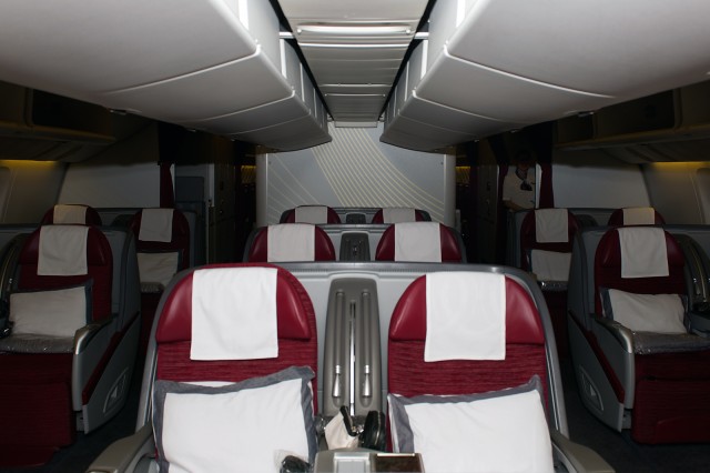 The 24-seat business class cabin of A7-BAS