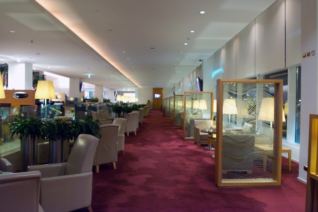 One of the seating areas of the First Class Lounge for Qatar Airways in their Premium Terminal. Photo by Bernie Leighton | AirlineReporter.com