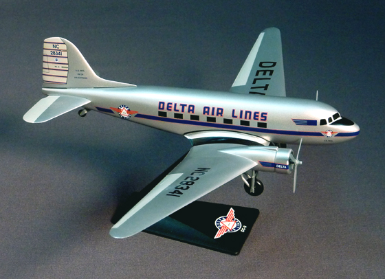 A classic Delta Air Lines DC-3 model. Image: DeltaA classic Delta Air Lines DC-3 model. Image: Delta