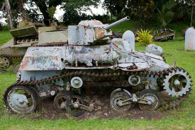 What appears to be the remains of a Type 98 Ke-Ni tank. Photo by Bernie Leighton | AirlineReporter.com