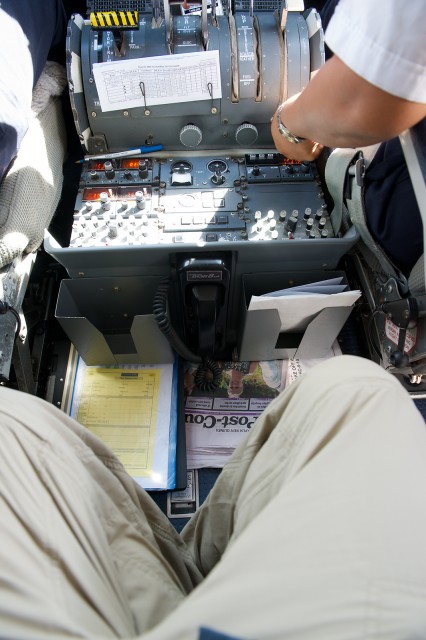 Who cares about leg room?It's the jump seat! Also note the on-floor IFE. Photo by Bernie Leighton | AirlineReporter.com