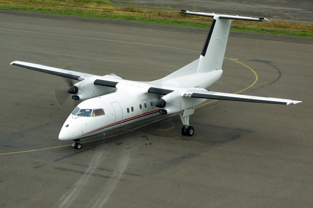 P2-NAX a Dash-8 on a mining charter coming in from the island of Bouganville. Photo by Bernie Leighton | AirlineReporter.com