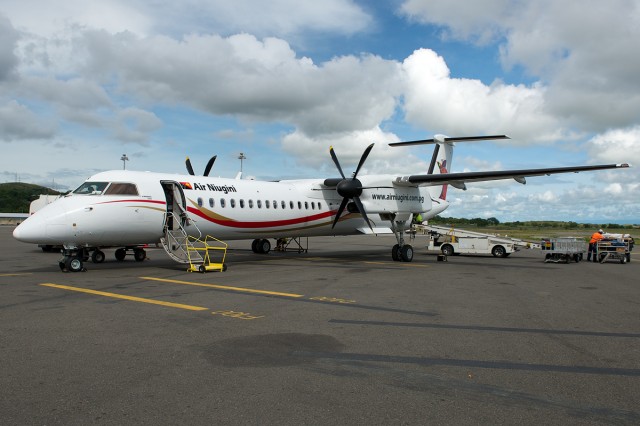 Boarding P2-PXS at Jacksons Domestic Airport. Photo by Bernie Leighton | AirlineReporter.com