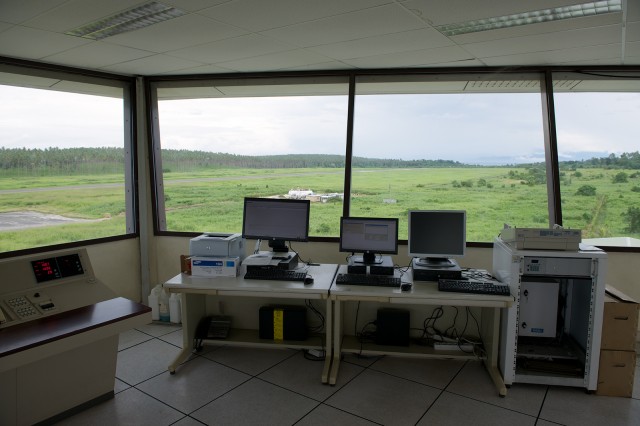 A view of the Tokua Airport fuel dump to the right hand side of the control tower. Photo by Bernie Leighton | AirlineReporter.com