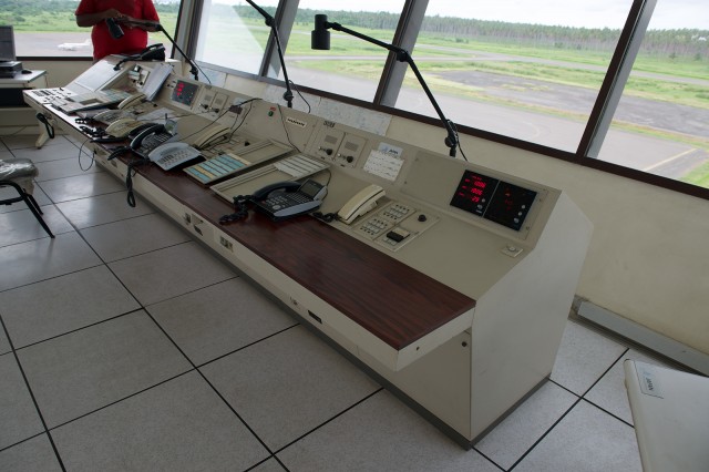The center console of Tokua Airport's control tower. Photo by Bernie Leighton | AirlineReporter.com