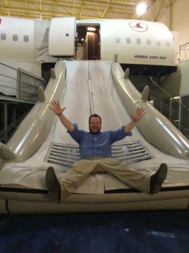 Okay, I didn't really slide down, but I did make this pose.