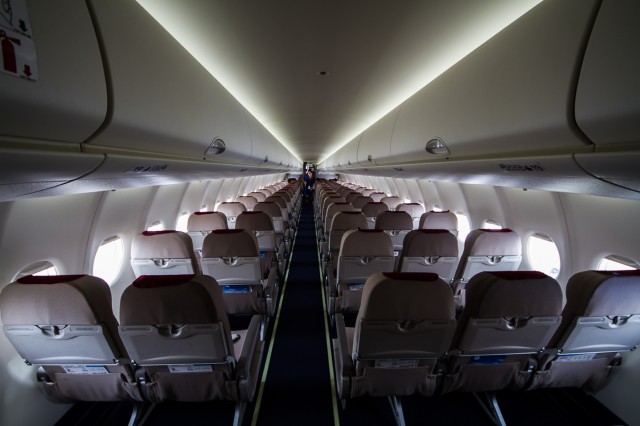 The cabin of the Sky Aviation Sukhoi Super Jet 100 - Photo: Jacob Pfleger | AirlineReporter
