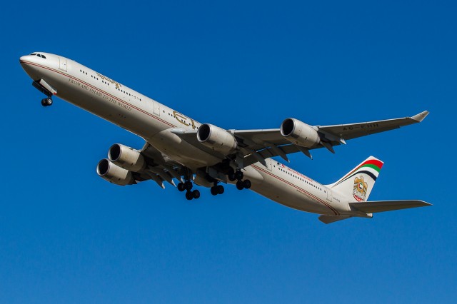 Etihad Airbus A340-600 taking off - Photo: Jacob Pfleger