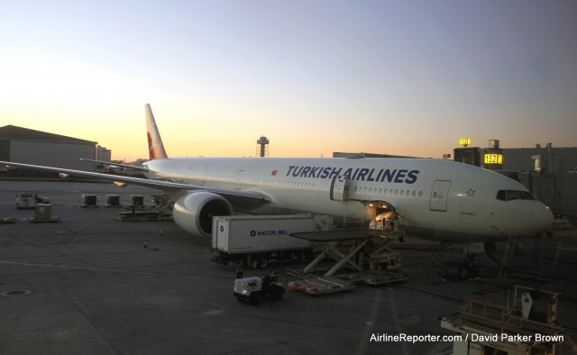 Turkish Airlines' Boeing 777-300ER sitting at Istanbul