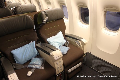 My Comfort Class seat on my Turkish Airlines Boeing 777-300ER