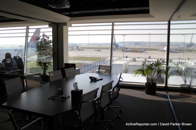 A conference room in the catering operations area. 