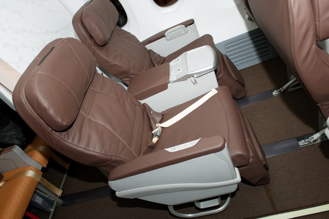 A pair of SilkAir's new Business Class seats. Photo - Bernie Leighton | AirlineReporter.com