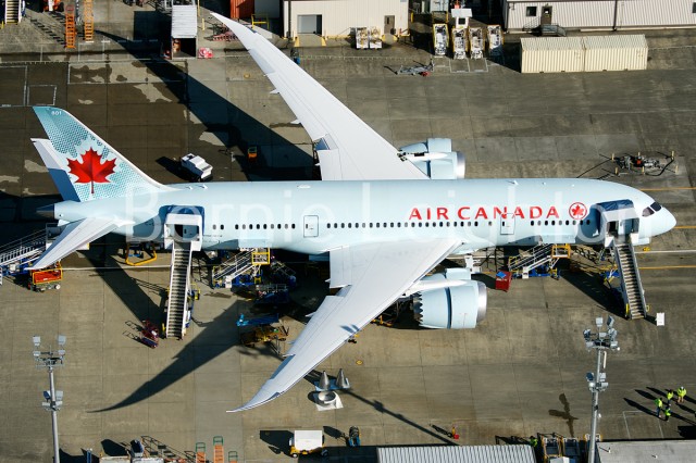 C-GHPQ, Air Canada's first 787-8 on the ramp at KPAE. Photo - Bernie Leighton