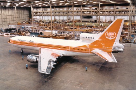 The first L1011 sitting in Lockheed's Palmdale facility. Photo - www.tijets.com