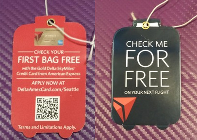 The tags found on bags coming into Seattle on Delta flights  
