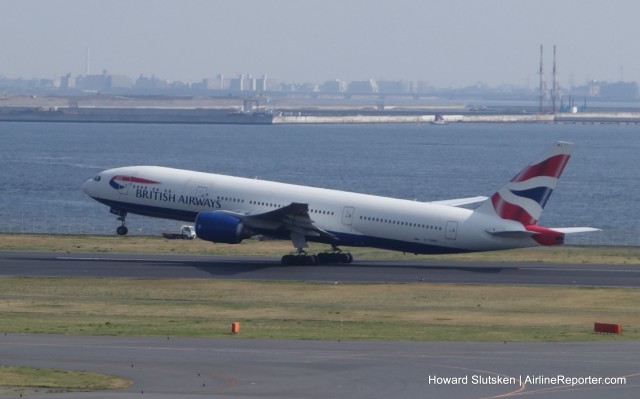 British Airways 777-200 departing from Rwy 34R, HND 