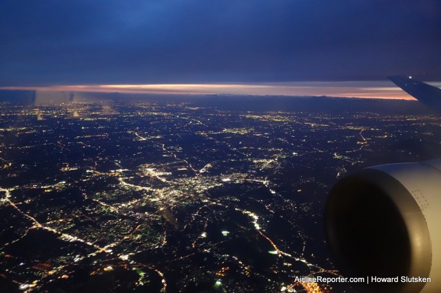 Sunset finally caught up with us on descent to Tokyo-Haneda.