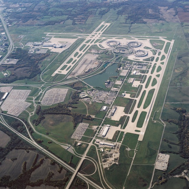 Aerial shot of KCI - Photo: Kansas City International Airport