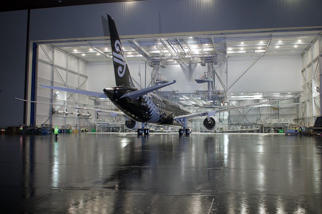 Air New Zealand's first 787-9 rolling out of the paint hangar. Photo - Bernie Leighton | AirlineReporter.com