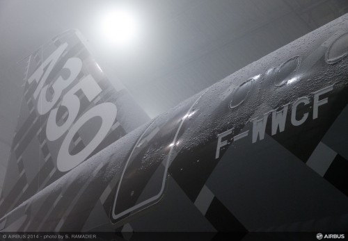 The tail of MSN002 get a bit frosty - Image: Airbus