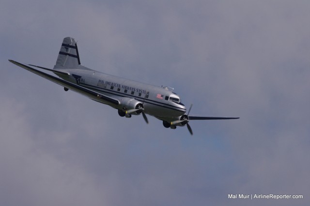 It is not often you see a DC-3 doing this kind of demo!