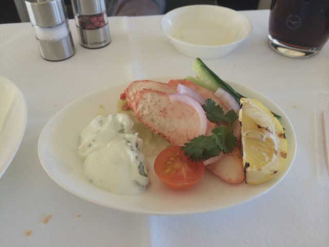 Tandoori Chicken with Cucumber Raita. Photo - Bernie Leighton | AirlineReporter.com