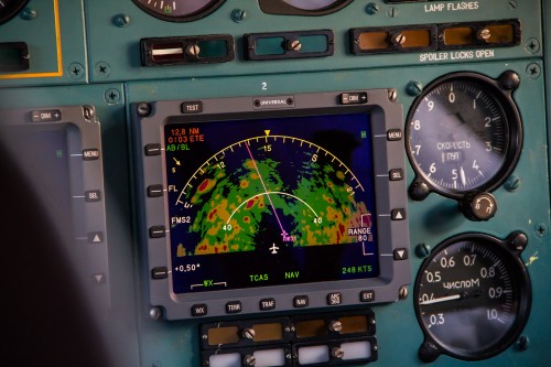 A bit of storm dodging on the way into Bratislava, the avionics of the aircraft have been recently retrofitted from the originals  Photo: Jacob Pfleger | AirlineReporter