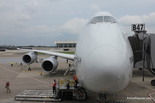 Boeing 747-8I at IAD - Photo: David Parker Brown