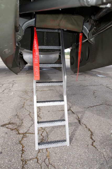 The boarding ladder for a B-29. It's located in the nosewheel landing gear bay. Photo - Bernie Leighton | AirlineReporter