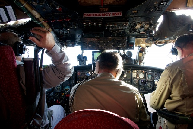 The flight deck of an AN-12. Photo - Bernie Leighton | AirlineReporter.com 