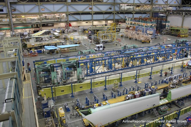 Building the 747's wings in the factory