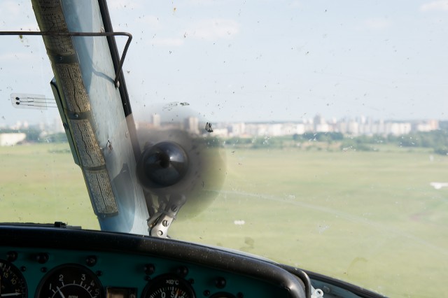 Executing a low pass above Borovaya. Photo - Bernie Leighton | AirlineReporter.com