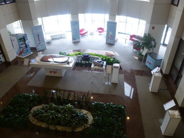 Gogo's lobby, with all their cool tech on display - Photo: Blaine Nickeson|AirlineReporter