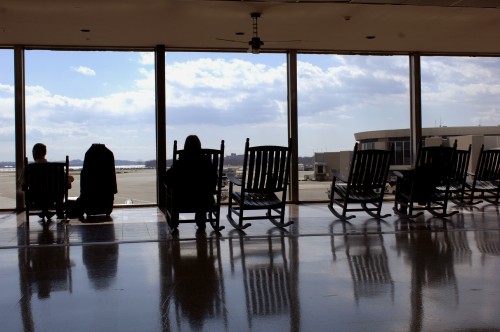 Chairs overlooking the runway - Photo: DCA