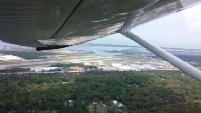 Immediately banking left as we see the Northeast Florida Regional Airport in St. Augustine (KSGJ).