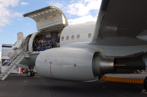 This is a unique Boeing 737-700C, N529PP, which is a BBJ - Photo: Jon Ostrower